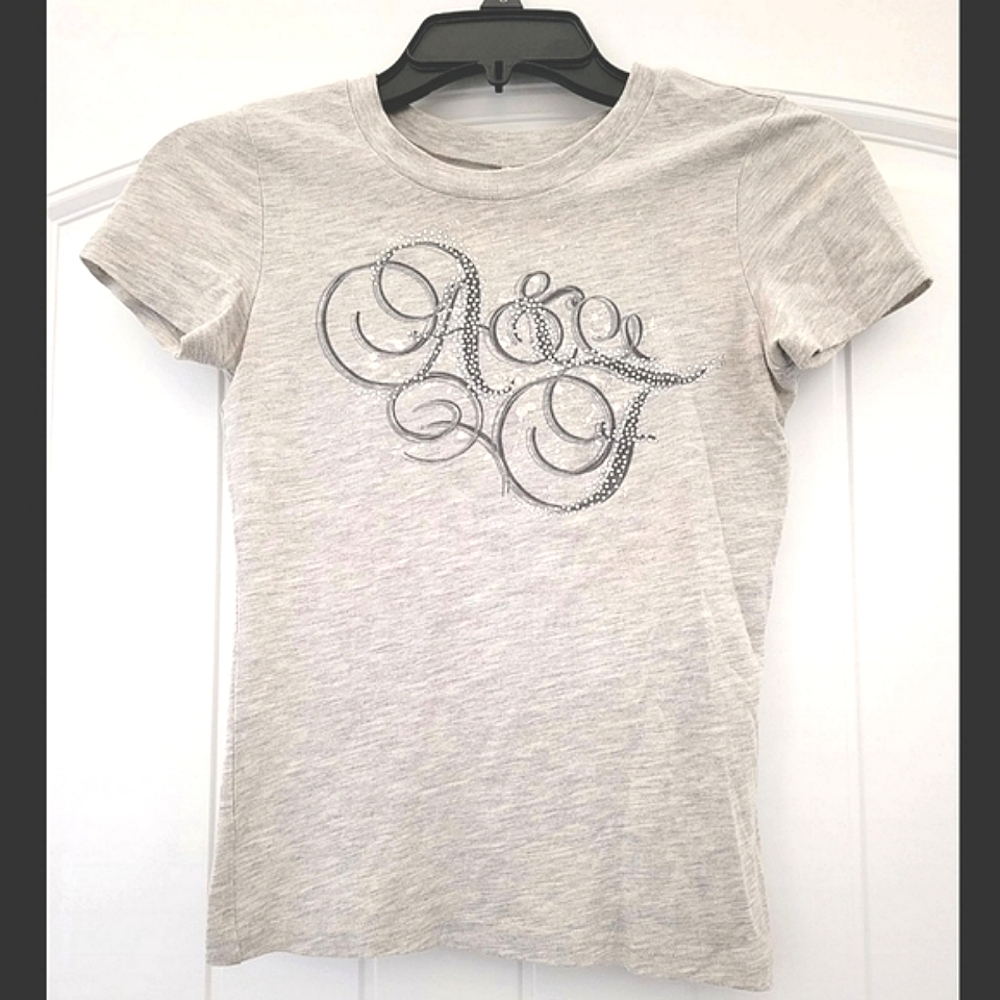 Gray Abercrombie and Fitch Vintage Rhinestone Tee